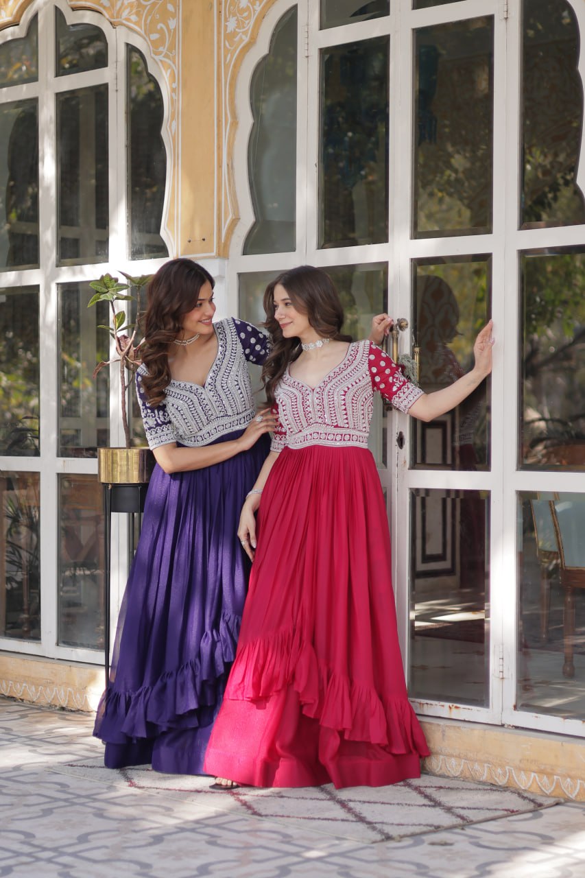 Shivanjali Lehenga With Readymade Slit Cut Long Kurti Set