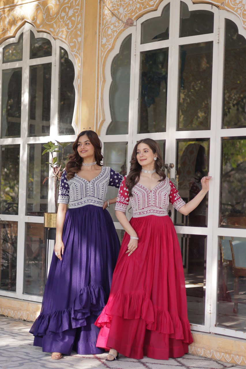 Shivanjali Lehenga With Readymade Slit Cut Long Kurti Set