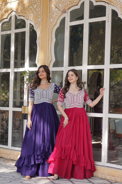 Shivanjali Lehenga With Readymade Slit Cut Long Kurti Set