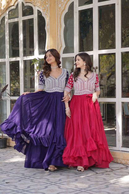 Shivanjali Lehenga With Readymade Slit Cut Long Kurti Set