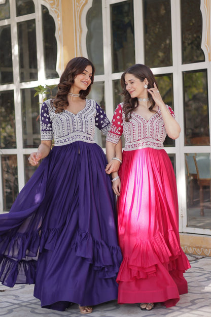 Shivanjali Lehenga With Readymade Slit Cut Long Kurti Set