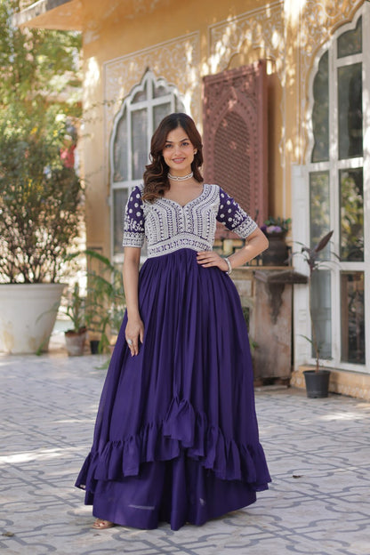 Shivanjali Lehenga With Readymade Slit Cut Long Kurti Set