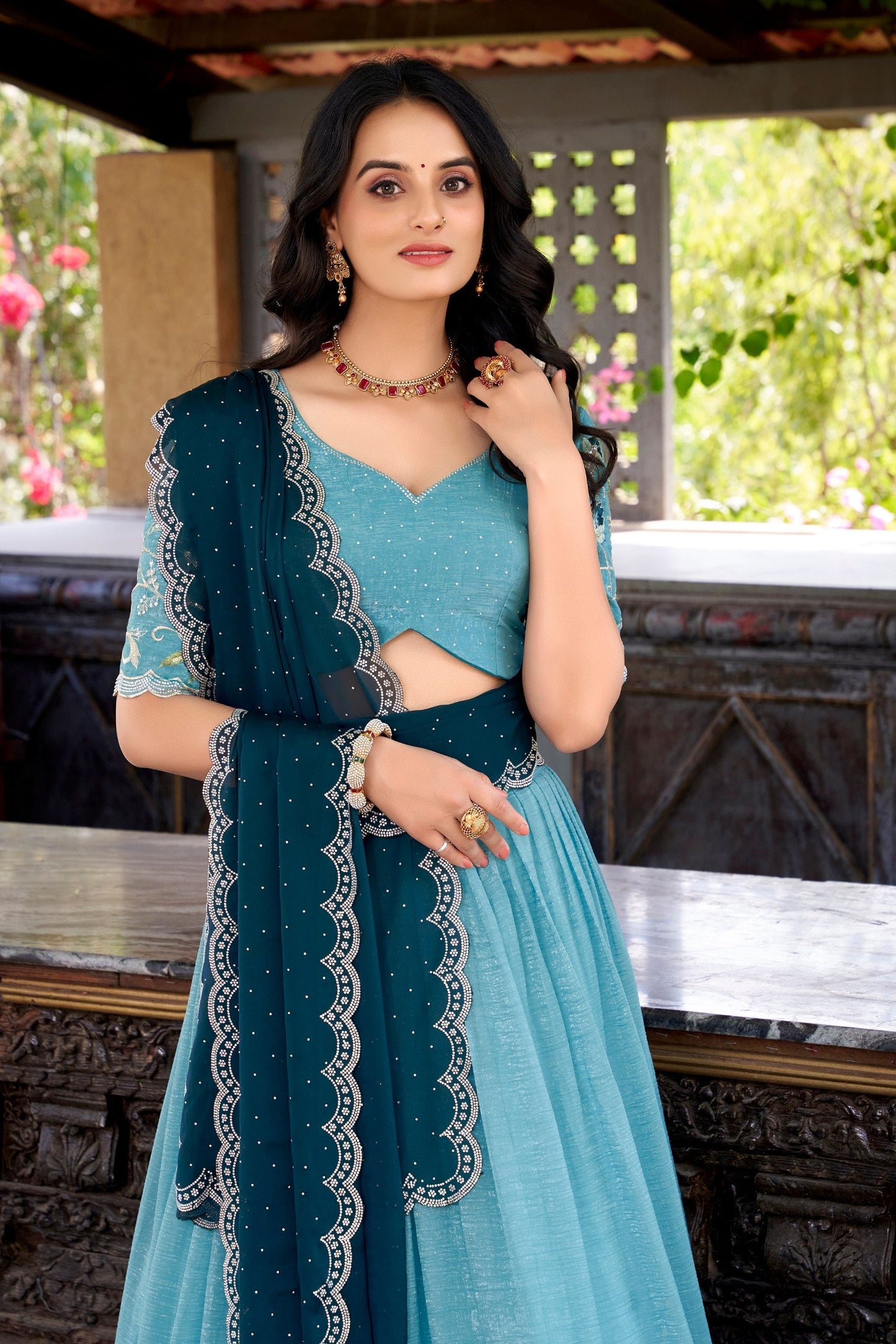 Ananya Hotfix love with a glossy twist Lehenga choli