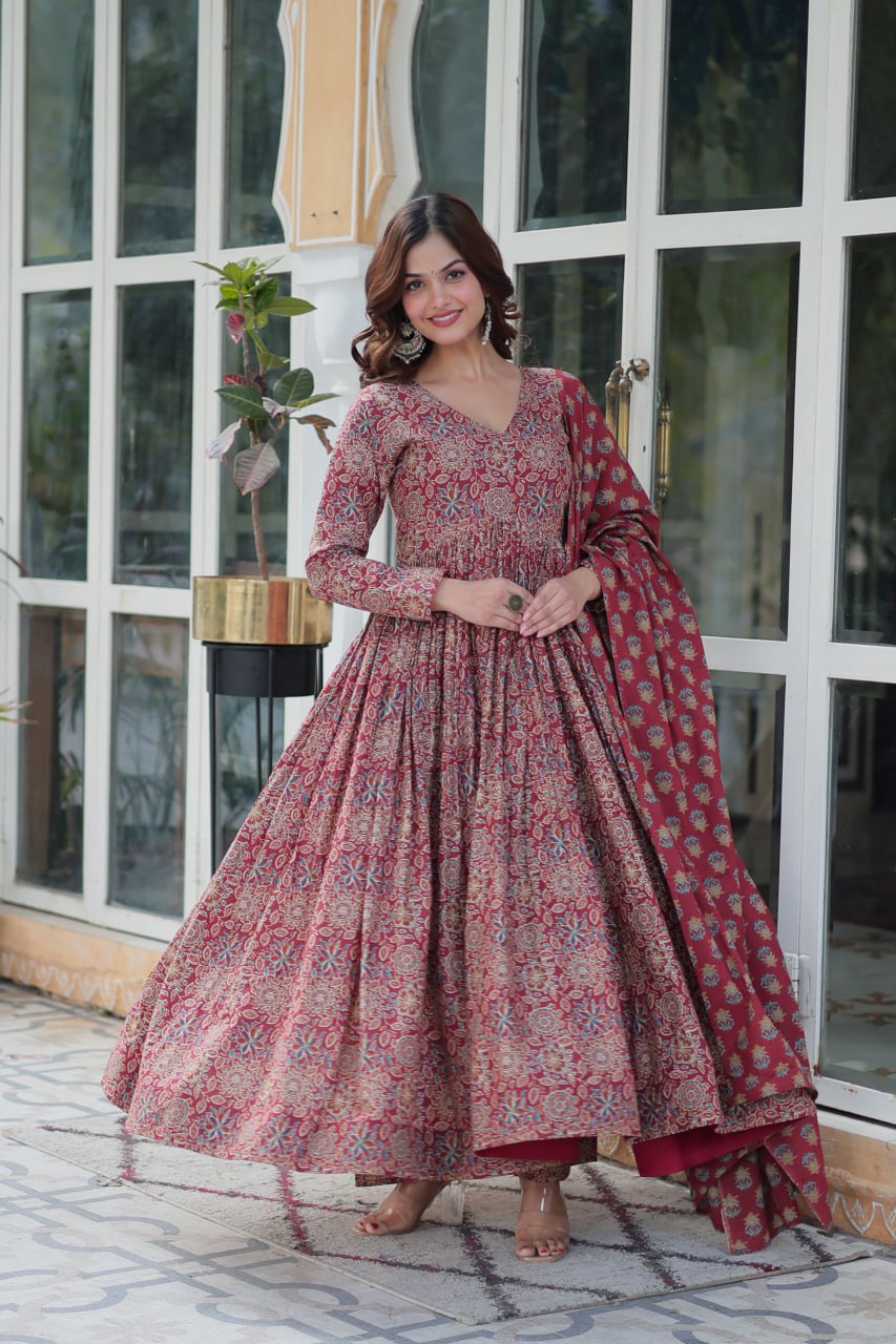 Kiyana Pure Cotton Anarkali Suit
