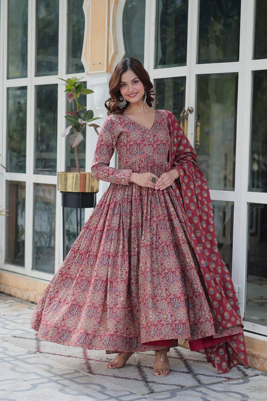Kiyana Pure Cotton Anarkali Suit