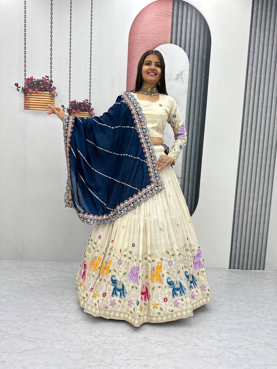 Zeenat  Pure Tissue Silk Lehenga Choli