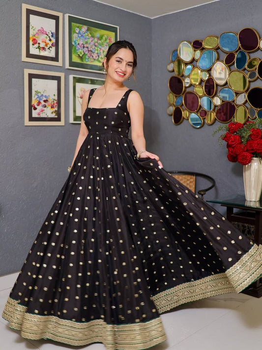 The Kiara Charm Dazzling Black Anarkali