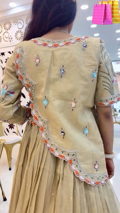 New Designer Pastel Bloom Heavy Embroidery Lehenga Set