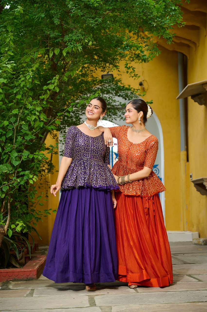 Tyaani Embroidered Threaded Glam Lehenga Tops