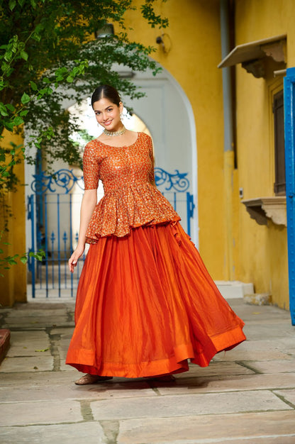 Tyaani Embroidered Threaded Glam Lehenga Tops