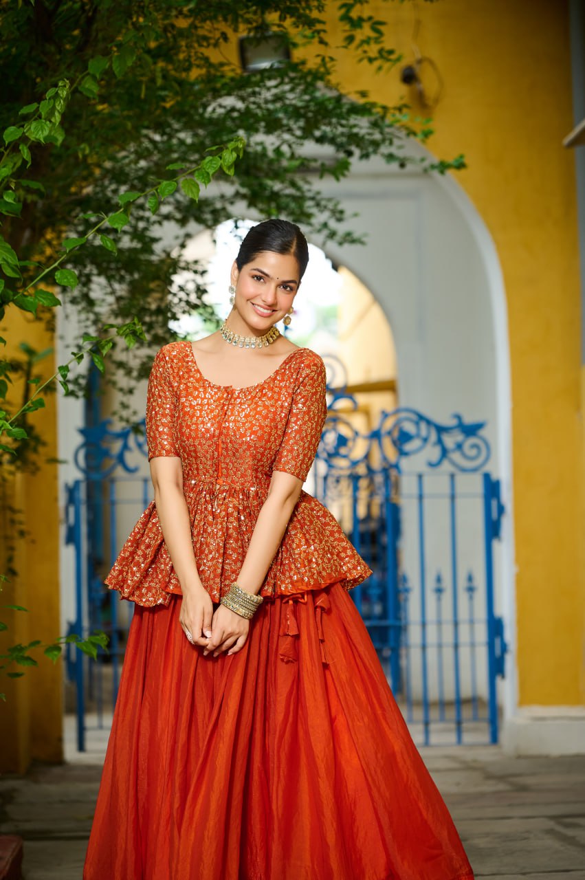 Tyaani Embroidered Threaded Glam Lehenga Tops