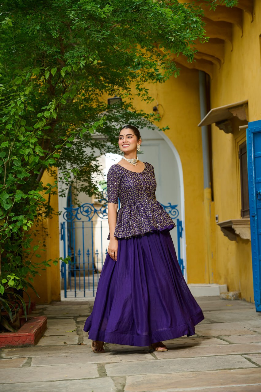Tyaani Embroidered Threaded Glam Lehenga Tops