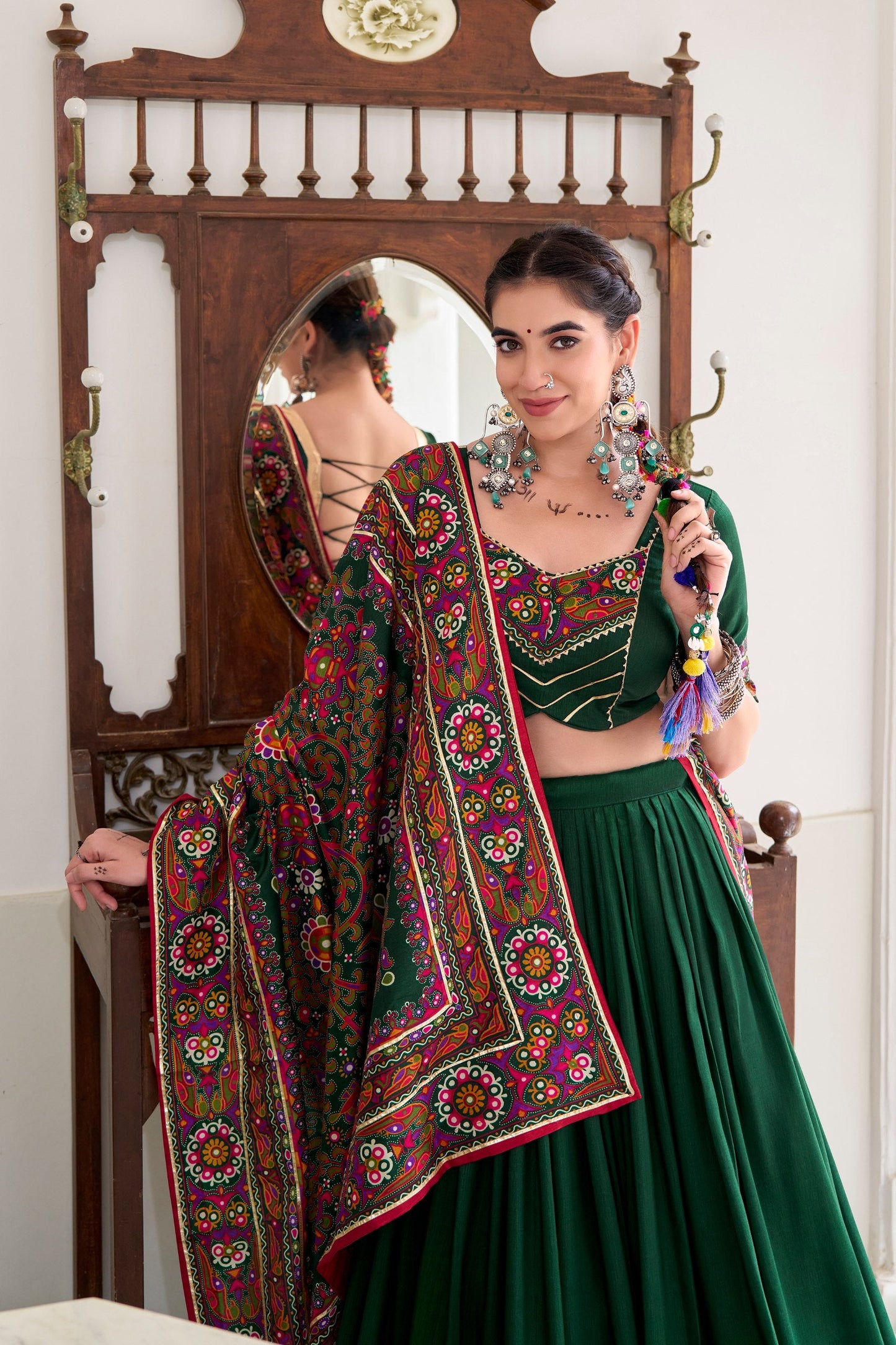 Naira’s Navratri Muse tradition Mirror work lehenga Choli
