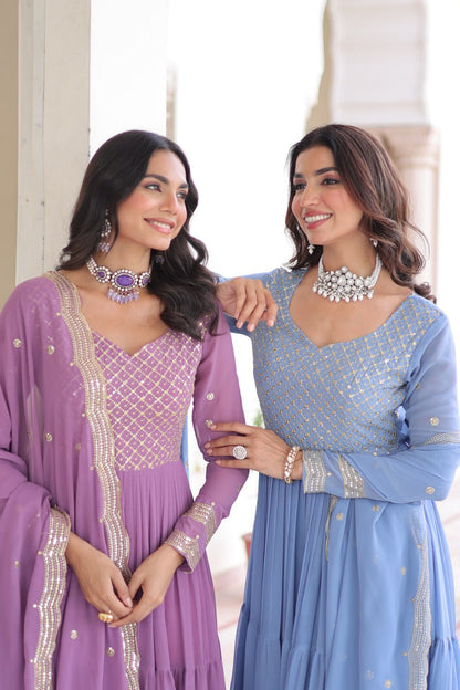 Yatika Soft Georgette Tiered Anarkali Gown