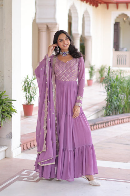 Yatika Soft Georgette Tiered Anarkali Gown