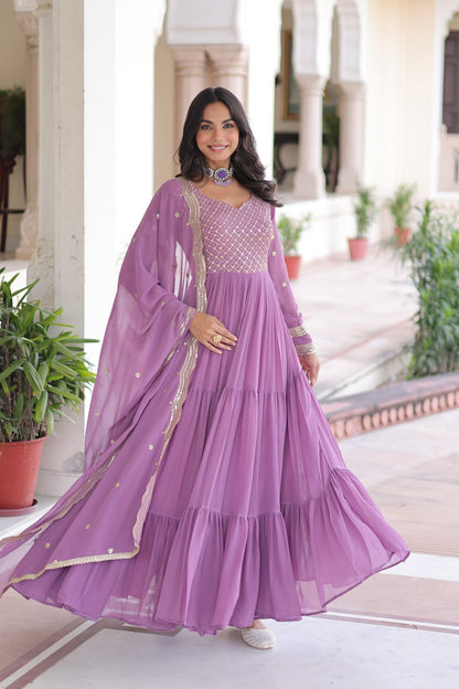Yatika Soft Georgette Tiered Anarkali Gown