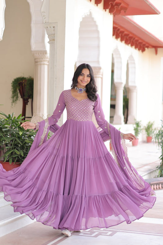 Yatika Soft Georgette Tiered Anarkali Gown
