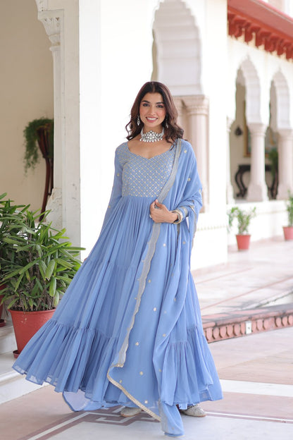 Yatika Soft Georgette Tiered Anarkali Gown