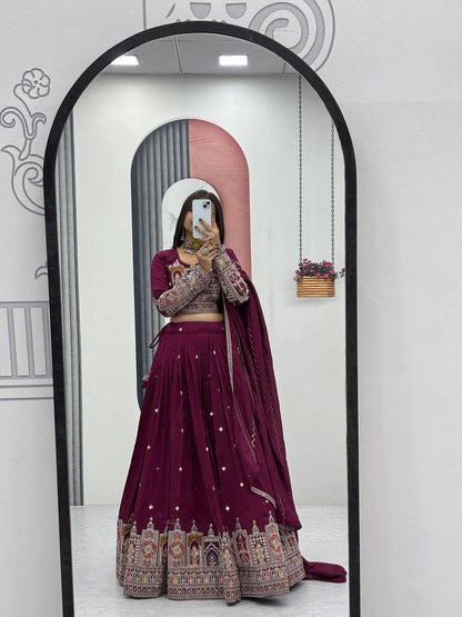 Kiara Pure Vichitra Lehenga with Coading Sequence Work Dupatta