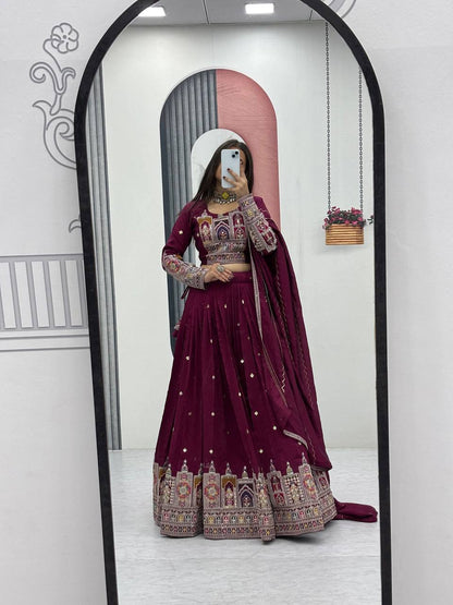 Kiara Pure Vichitra Lehenga with Coading Sequence Work Dupatta