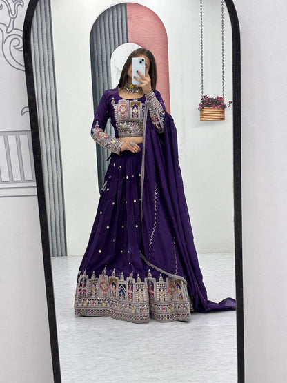 Kiara Pure Vichitra Lehenga with Coading Sequence Work Dupatta