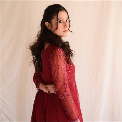 Akshara Embroidered Georgette Anarkali Suit