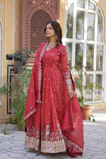 Kanika Readymade Gown With Dupatta Set