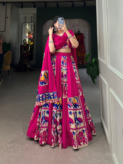 Royal Heritage Vibrant Elephant & Peacock Motifs in Regal Lehenga Choli