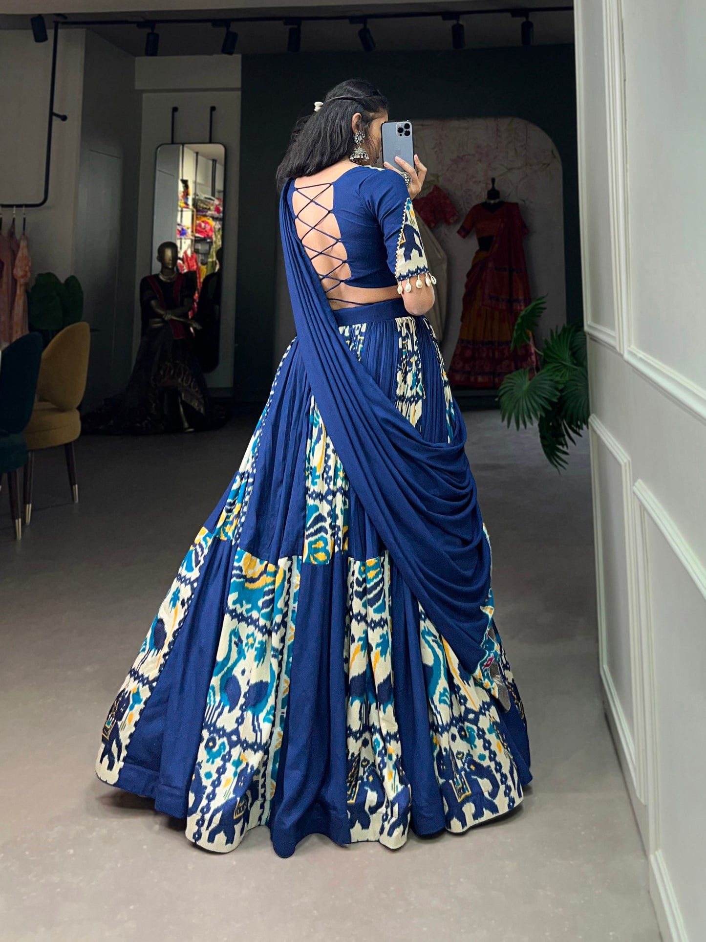 Royal Heritage Vibrant Elephant & Peacock Motifs in Regal Lehenga Choli