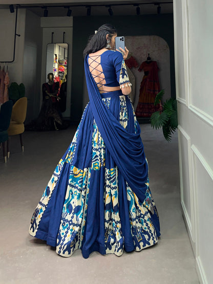 Royal Heritage Vibrant Elephant & Peacock Motifs in Regal Lehenga Choli