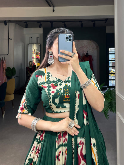 Royal Heritage Vibrant Elephant & Peacock Motifs in Regal Lehenga Choli