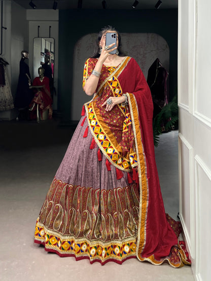 Kashmiri Print Tasar silk lehenga choli