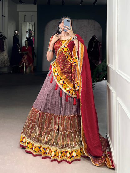 Kashmiri Print Tasar silk lehenga choli