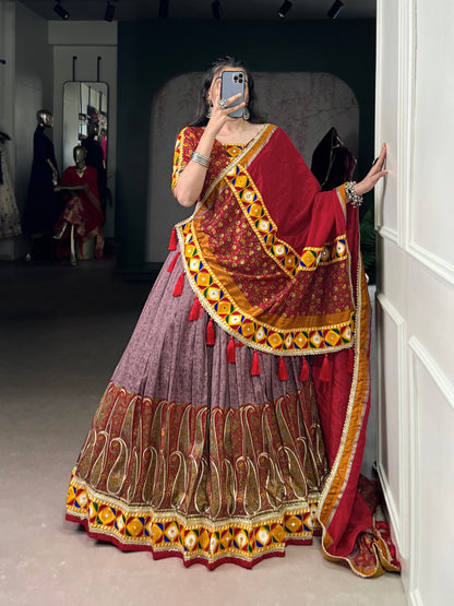 Kashmiri Print Tasar silk lehenga choli