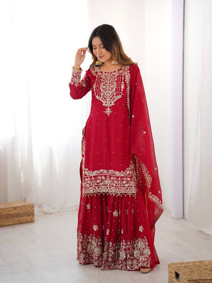 Suhani Heritage Zari Embellished Festive Sharara Suit