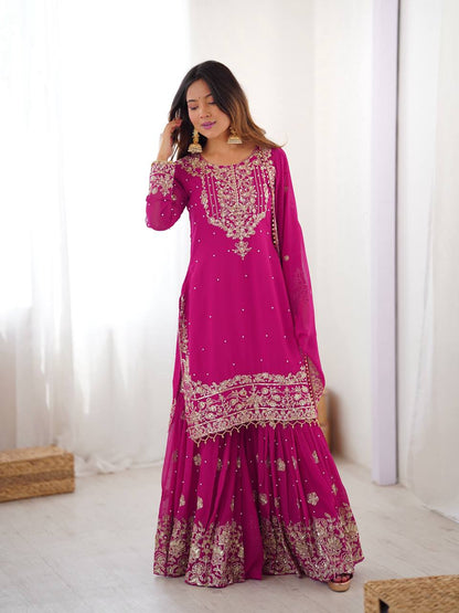 Suhani Heritage Zari Embellished Festive Sharara Suit