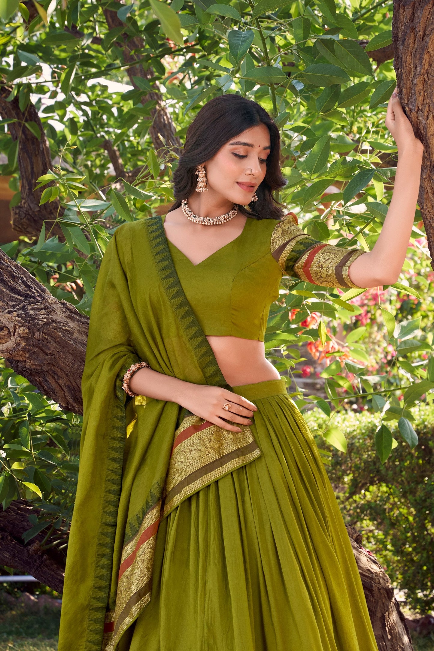 Vritika woven in Chanderi and zari Lehenga Choli