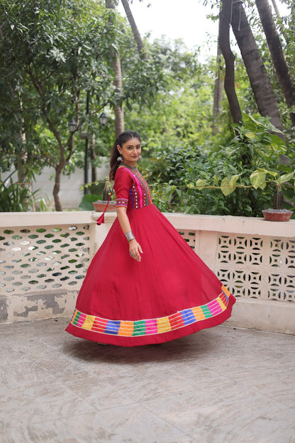 Anaya’s Vibrant Charm Mirror Anarkali Gown