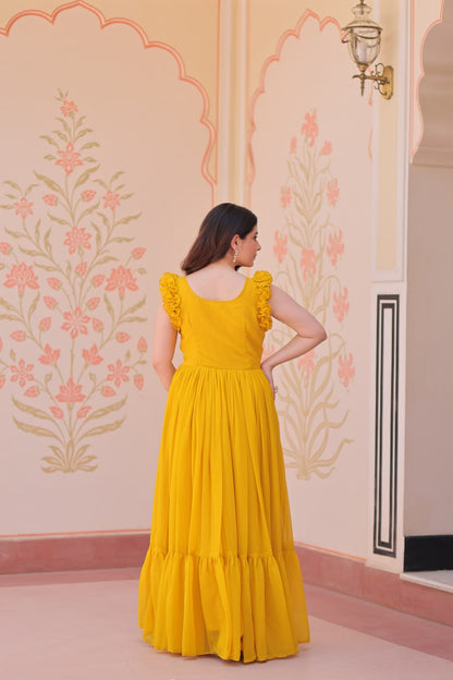 Aaradhya Designer Butterfly Bloom Festive Flow Gown