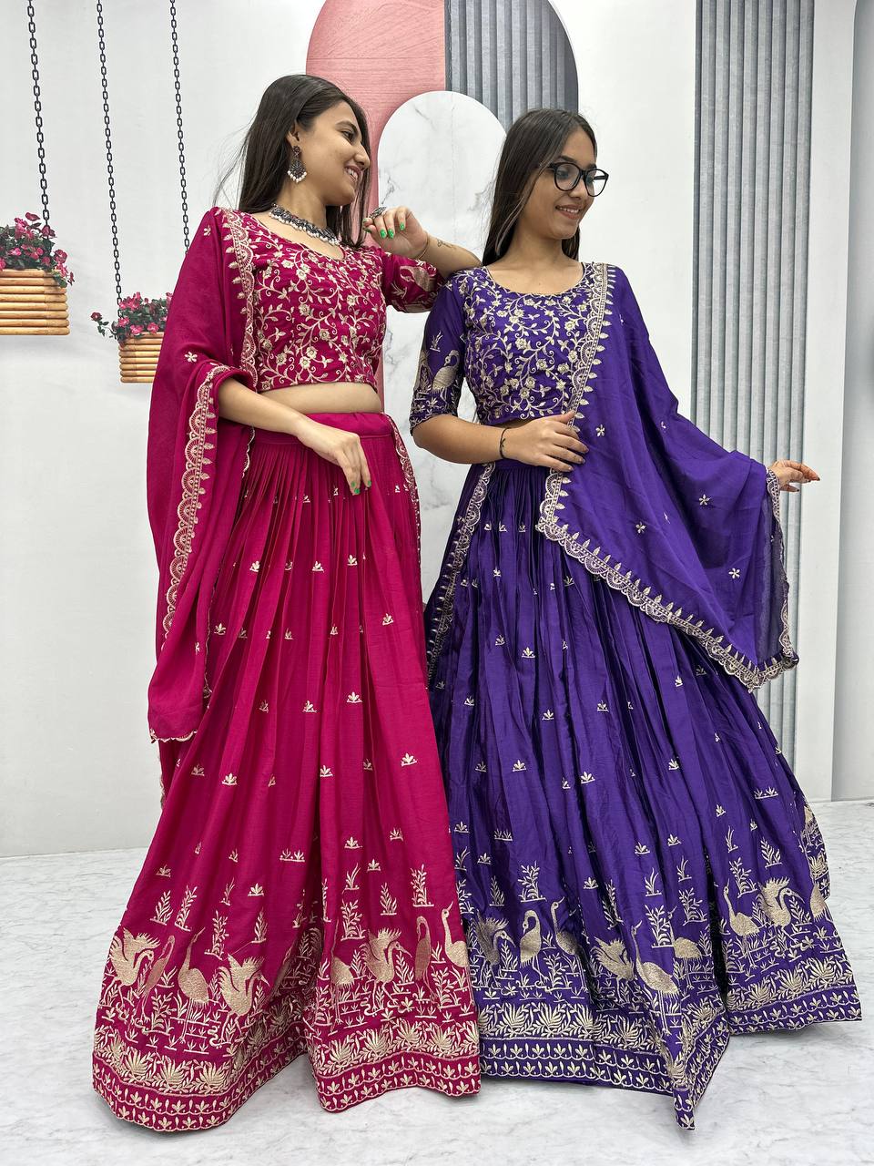 Vedika Embroidery Thread Work  New Festival Lehenga Choli