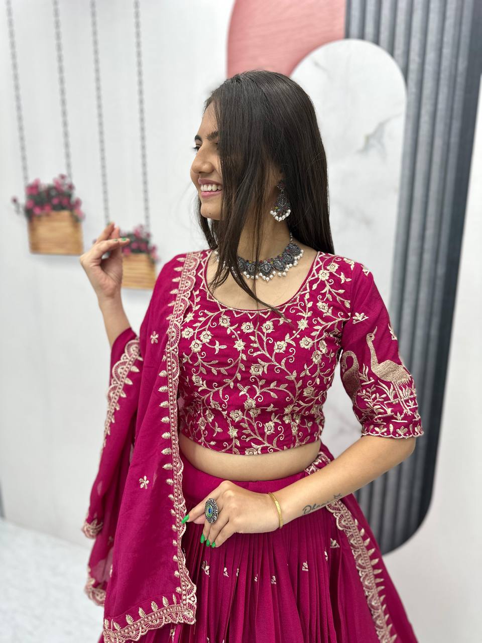 Vedika Embroidery Thread Work  New Festival Lehenga Choli