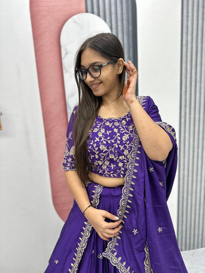 Vedika Embroidery Thread Work  New Festival Lehenga Choli