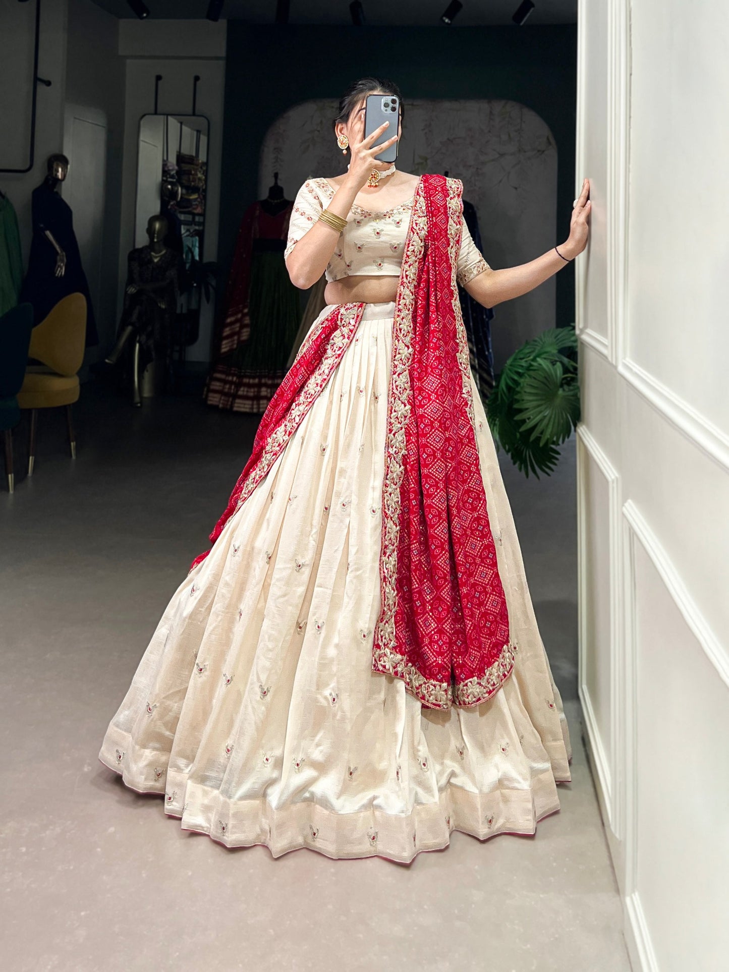 Vichitra Silk Lehenga with Exquisite Sequins and Thread Embroidery Lehenga Choli