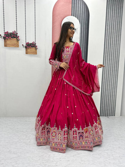 Ridhima Pure Vichitra Lehenga with Coading Sequence Work Dupatta