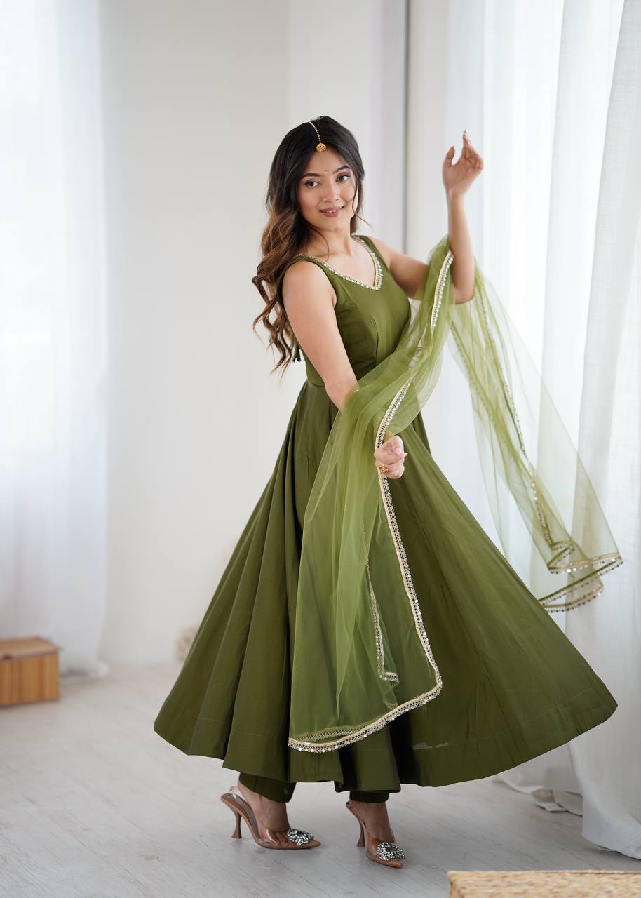 Zari Zikar Anarkali Set