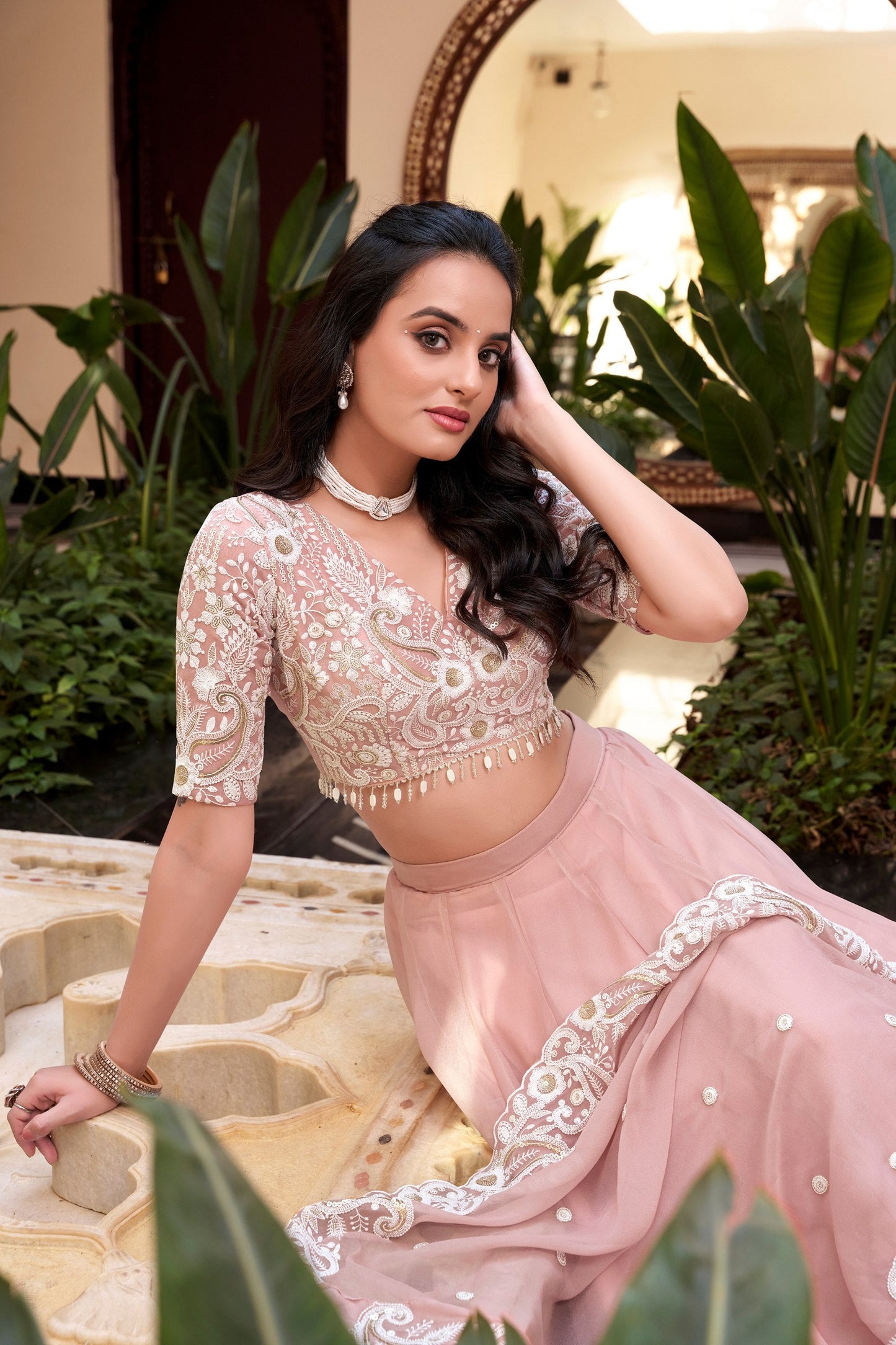 Gulabo Gaze: Blush Pink Dream Lehenga Set