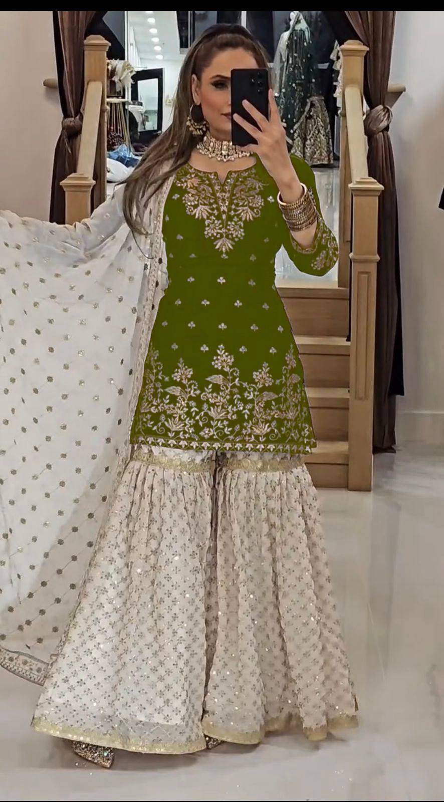 Nazakat Heavy Faux Georgette Sharara Set