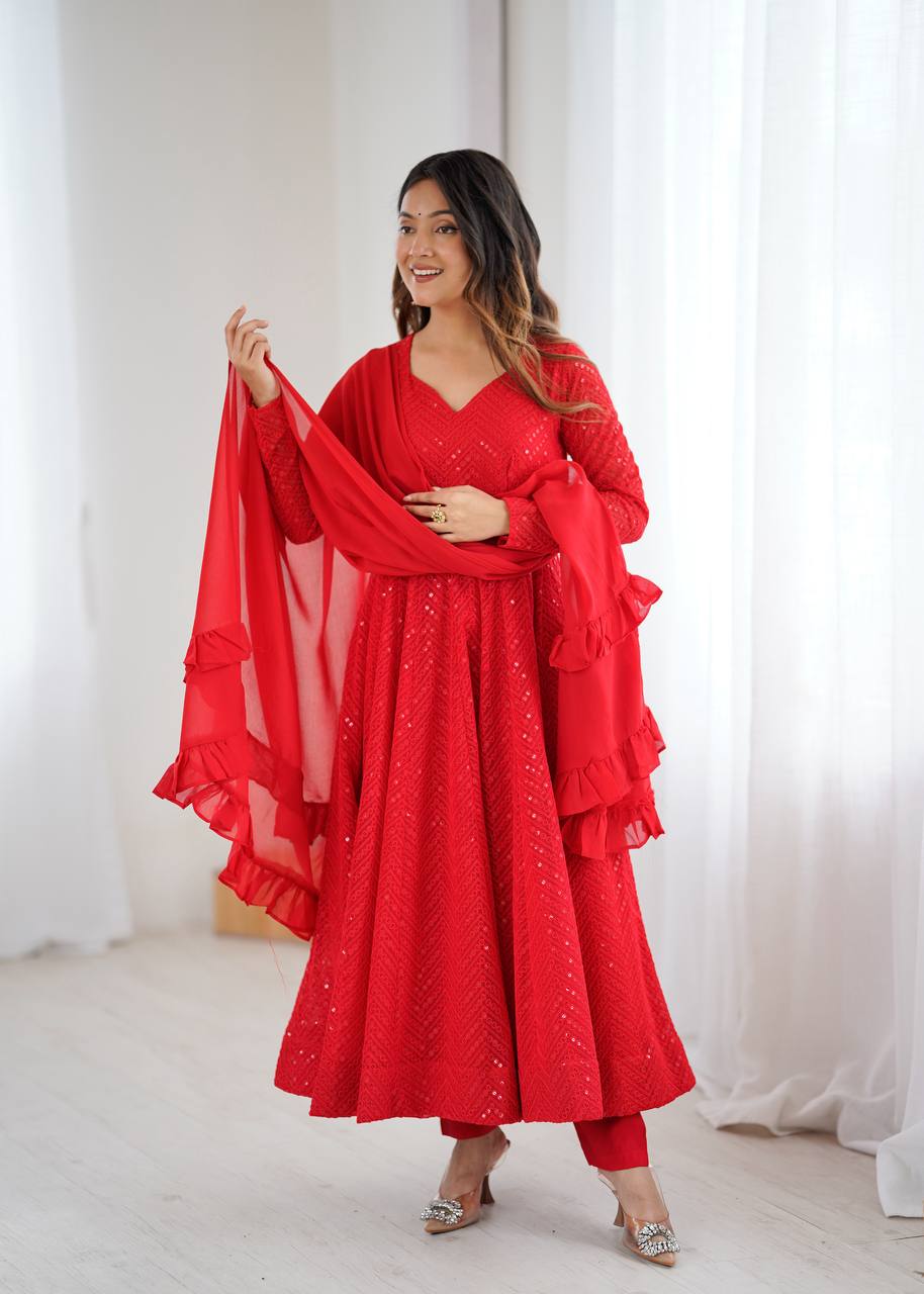 Roshni Ruffled Flared Anarkali Set