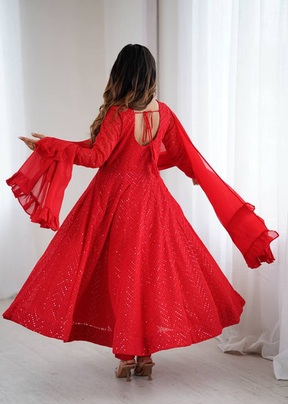 Roshni Ruffled Flared Anarkali Set