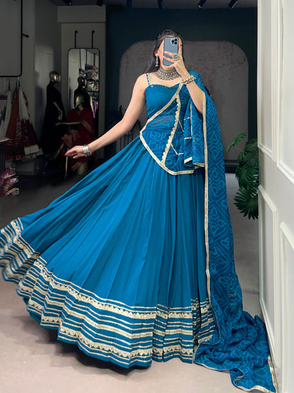 Rakshika Royal Blue with Golden Border Lehenga Choli